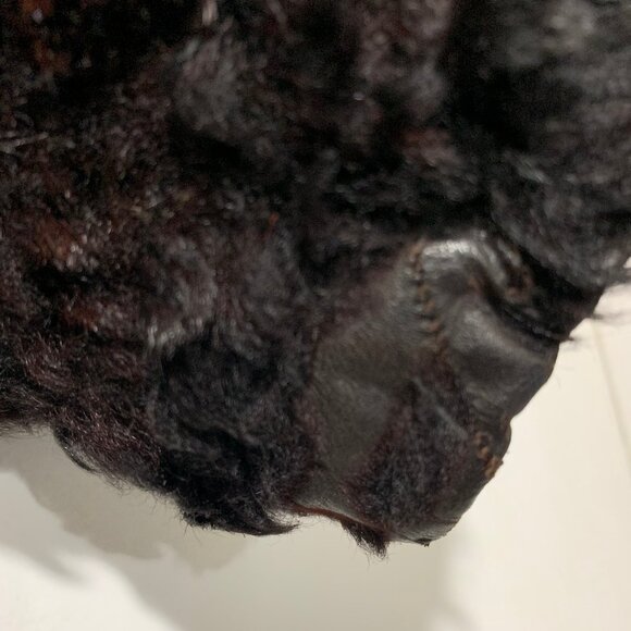 VINTAGE OPEN FRONT PERSIAN LAMB CURLY FUR COATS SIZE S - Picture 8 of 9